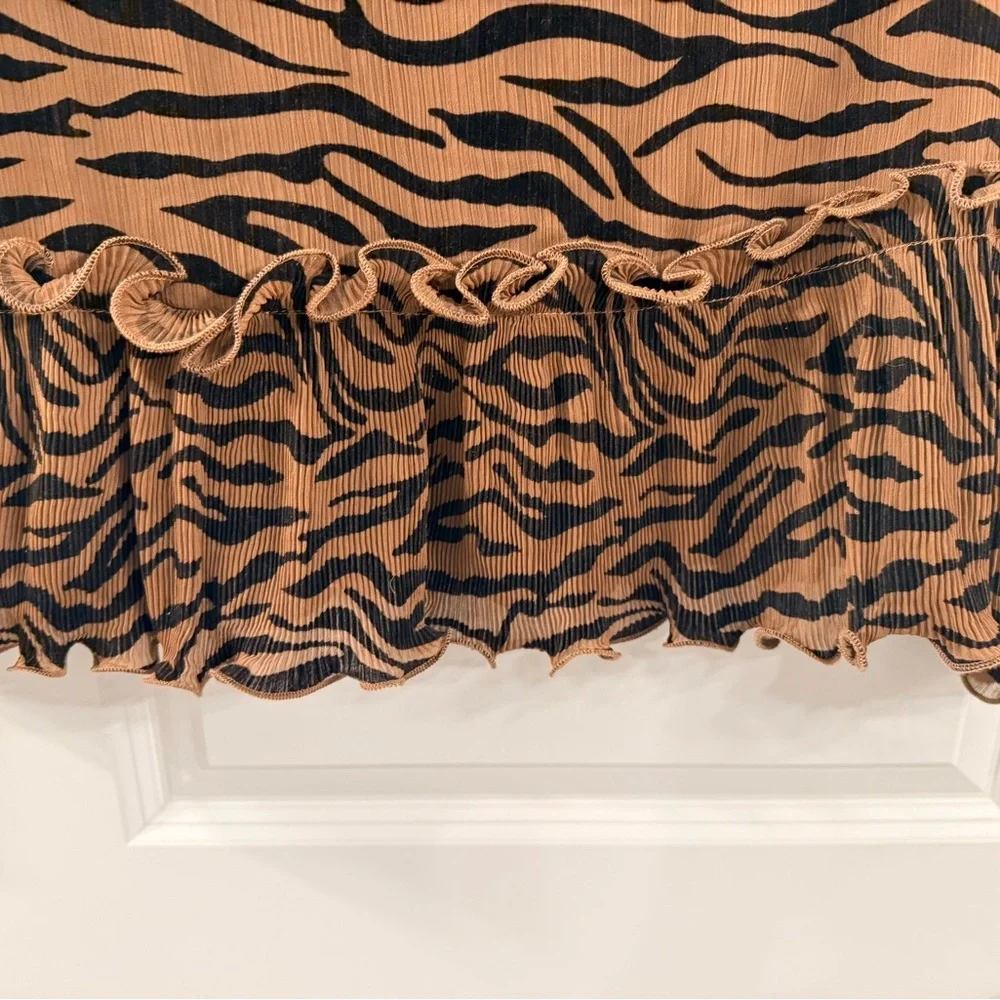 THML Brown and Black Animal Print Blouse - Picture 3 of 7